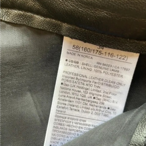 New Women Banana Republic High Rise Straight Black 100% Lamb Leather Pants Sz 34 - Picture 10 of 13